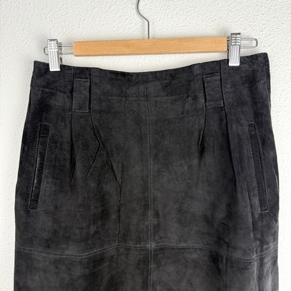 Vintage 100% Genuine Suede Leather Even Davies Pencil Skirt Medium - Picture 4 of 10